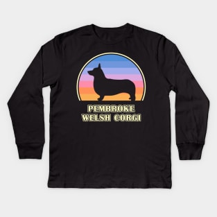 Pembroke Welsh Corgi Vintage Sunset Dog Kids Long Sleeve T-Shirt